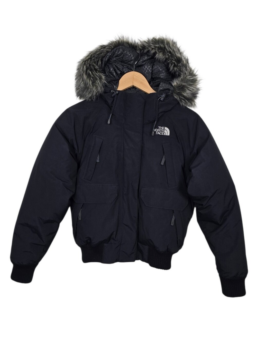 The North Face HyVent Goose Down Puffer Bomber Jacket Black Small